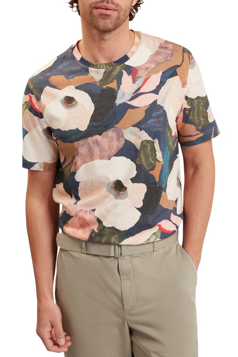 Dowlle Floral T-Shirt, Main, color, BLUE AND CREAM