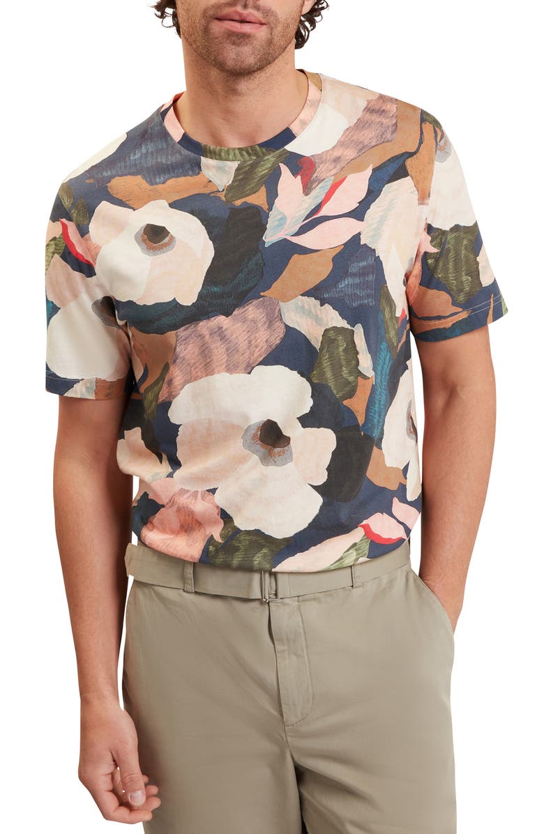 Ted Baker Dowlle Floral T-Shirt, Main, color, Blue And Cream