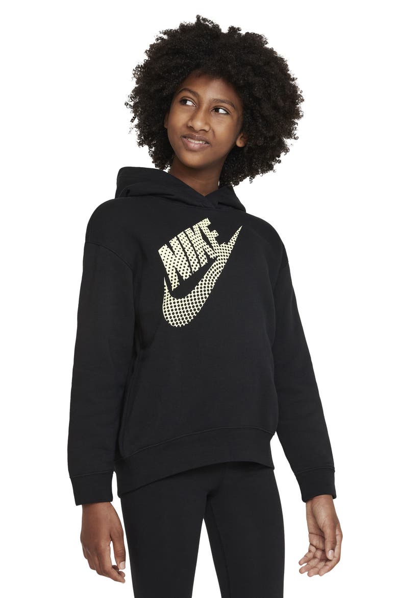 Kids' Dot Logo Hoodie, Main, color, BLACK