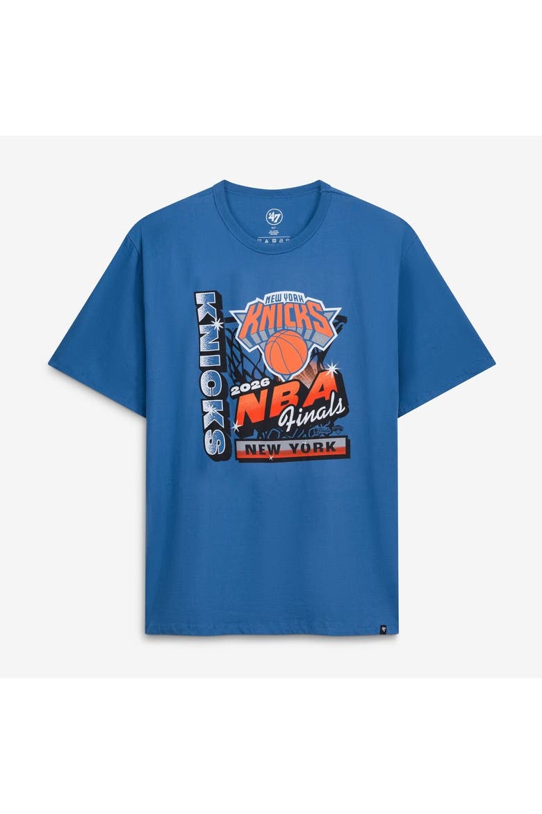 Men's '47  Blue New York Knicks 2026 NBA Finals Participant T-Shirt, Main, color, Blue