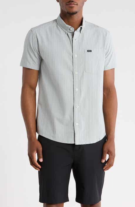 RVCA That'll Do Stripe Slim Fit Short Sleeve Button-Down Shirt