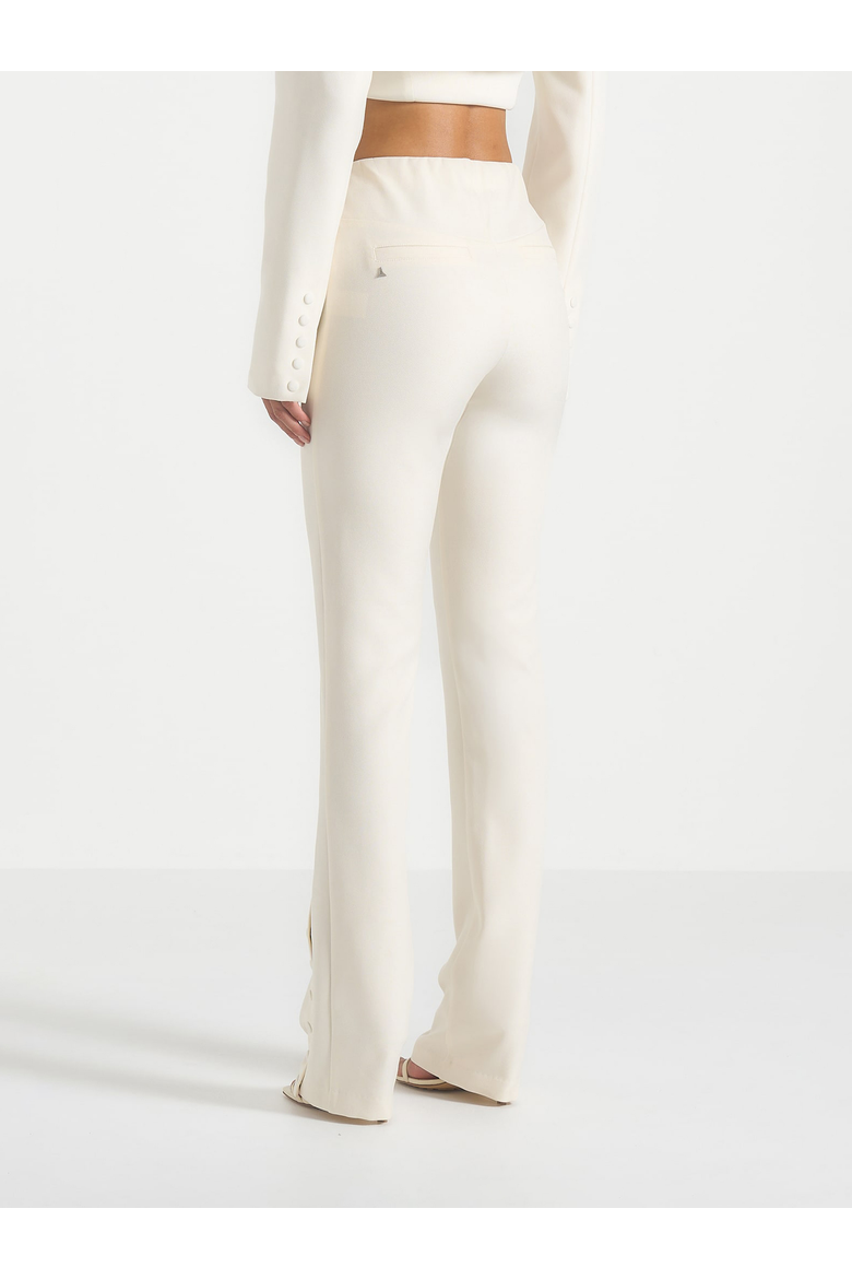 Therese Tailored Button Detail Trousers, Alternate, color, Off White