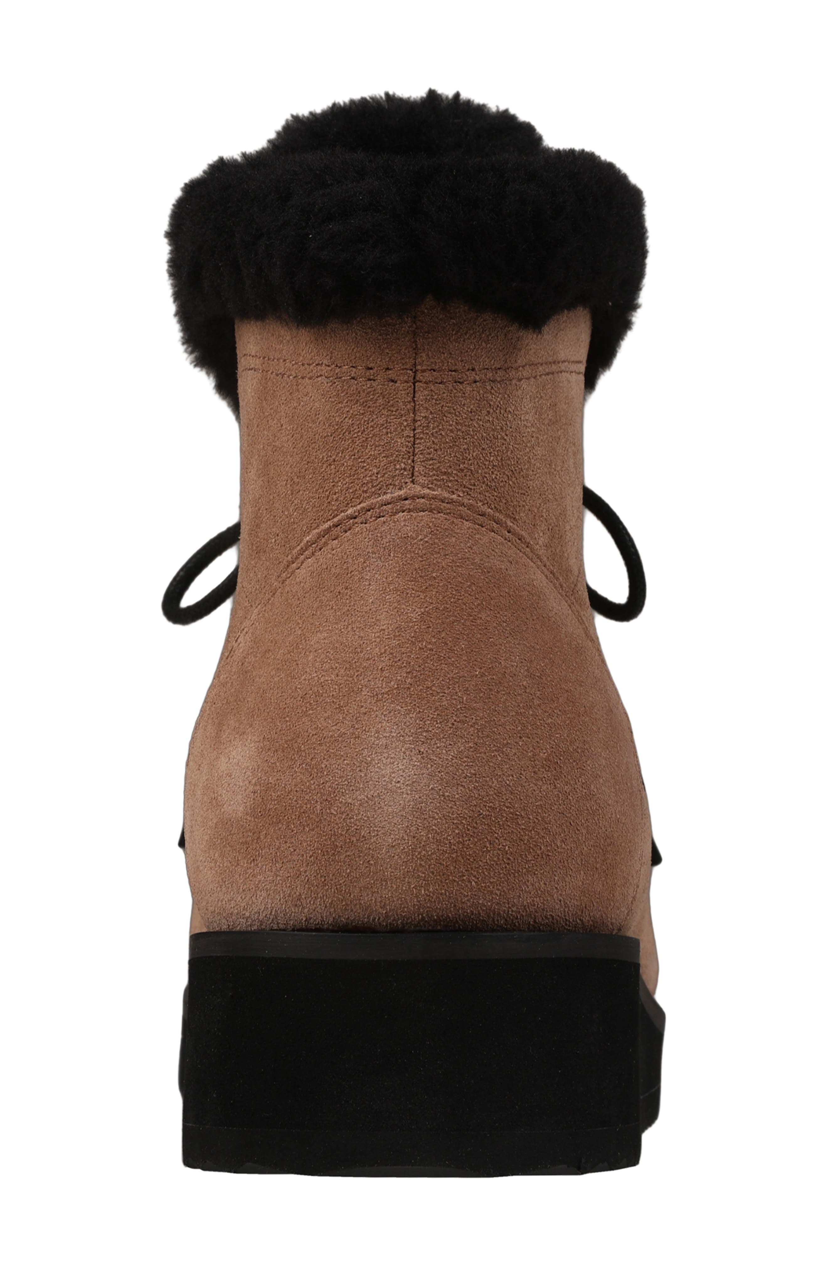 Mykos Suede Faux Fur Lined Water Resistant Boot, Alternate, color, Brown/ Black