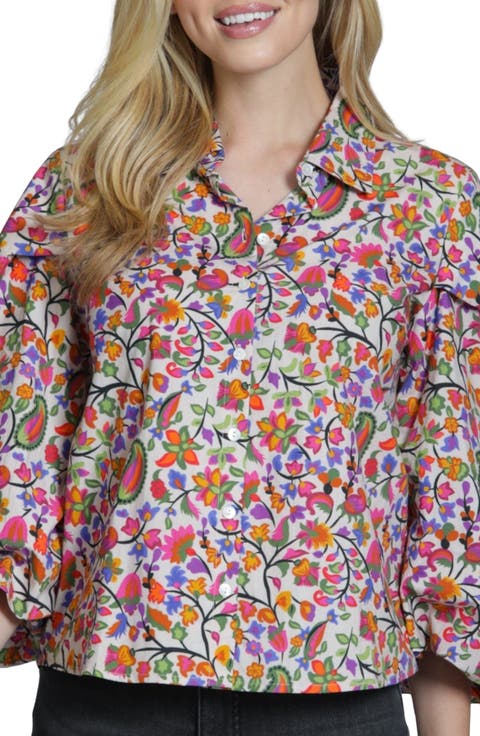 Printed Cotton Button-Up Shirt
