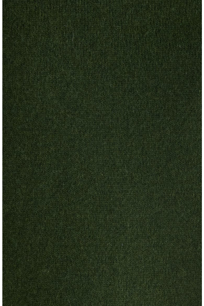 Face Patch Wool & Yak Hair Cardigan, Alternate, color, BOTTLE GREEN