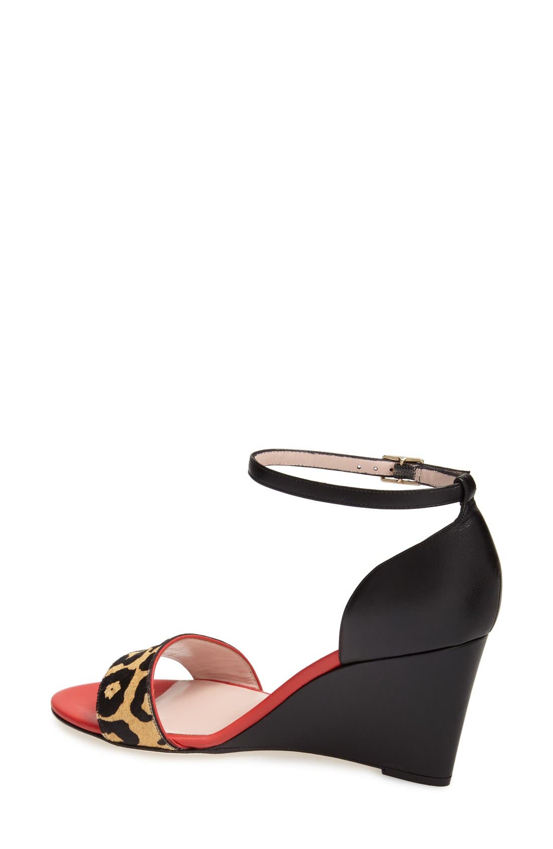 'amanda' wedge sandal, Alternate, color, DESERT/ BLACK