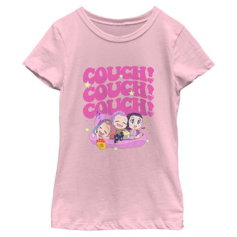 Girl's KPop Demon Hunters Cute Friendship Couch Time  Graphic T-Shirt