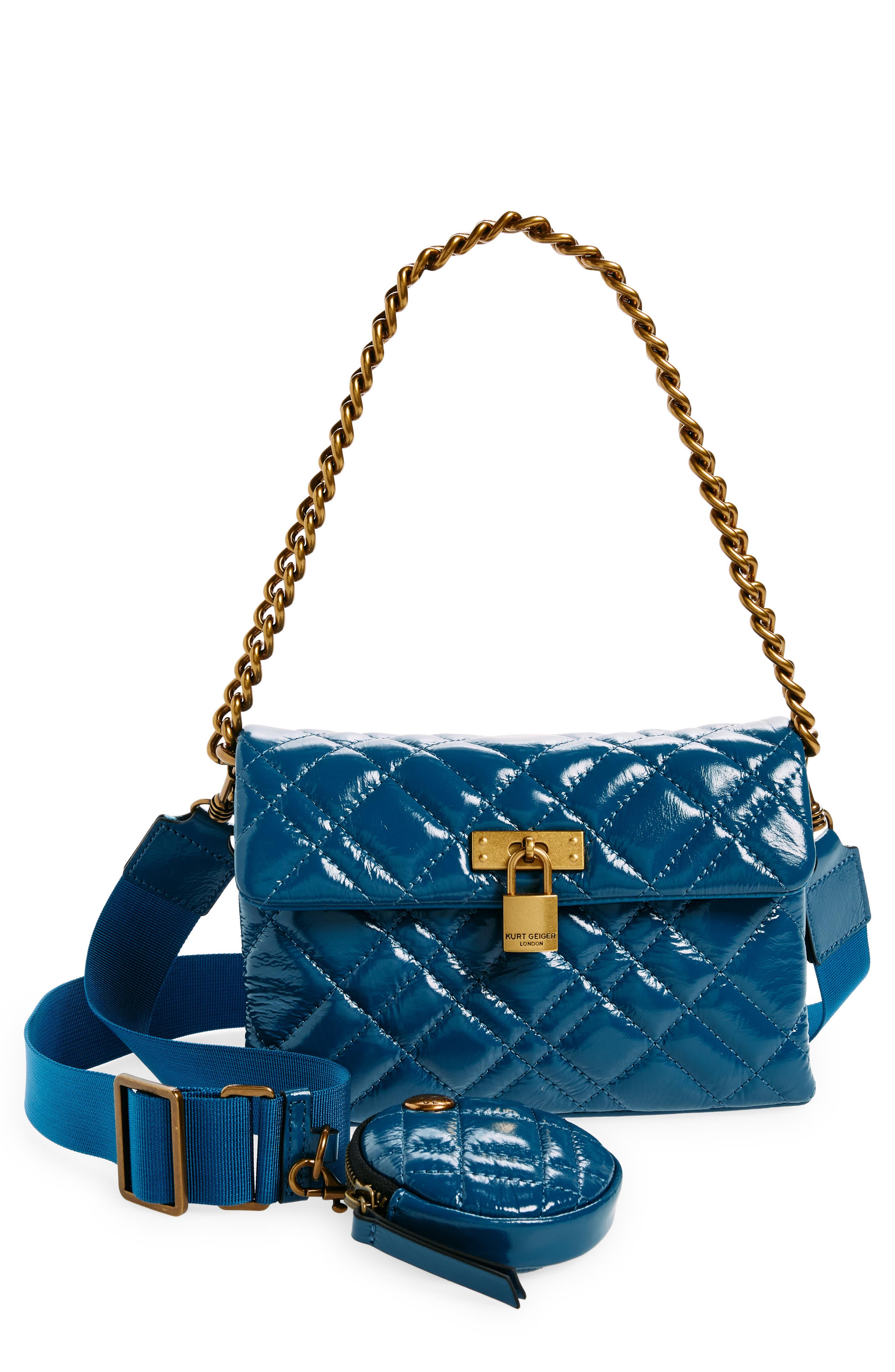 Kurt Geiger London Brixton Medium Lock Quilted Shoulder Bag, Main, color, 