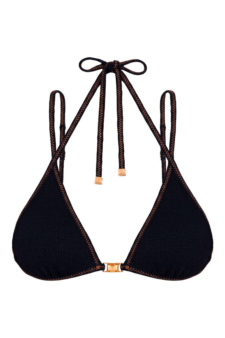 Mia Triangle Bikini Top, Alternate, color, BLACK