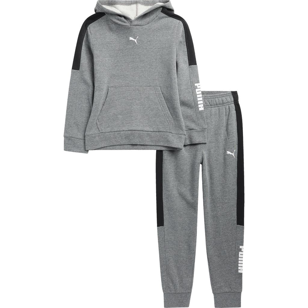 Puma Kids' Fleece Hoodie & Joggers Set In Gray