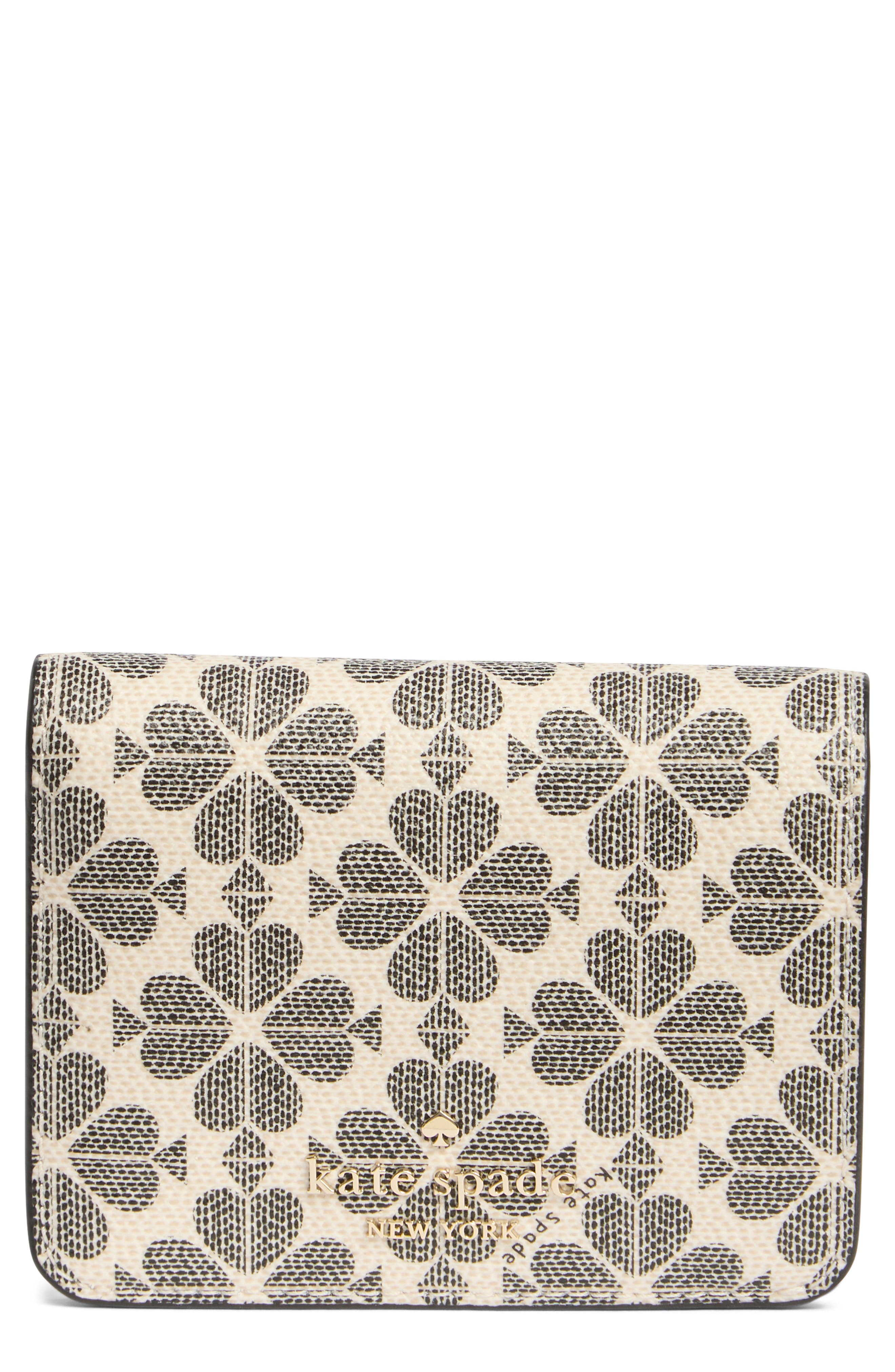 signature spade flower small bifold wallet