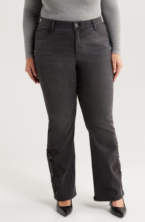 'Ab'Solution Out There High Waist Flare Leg Jeans (Plus)