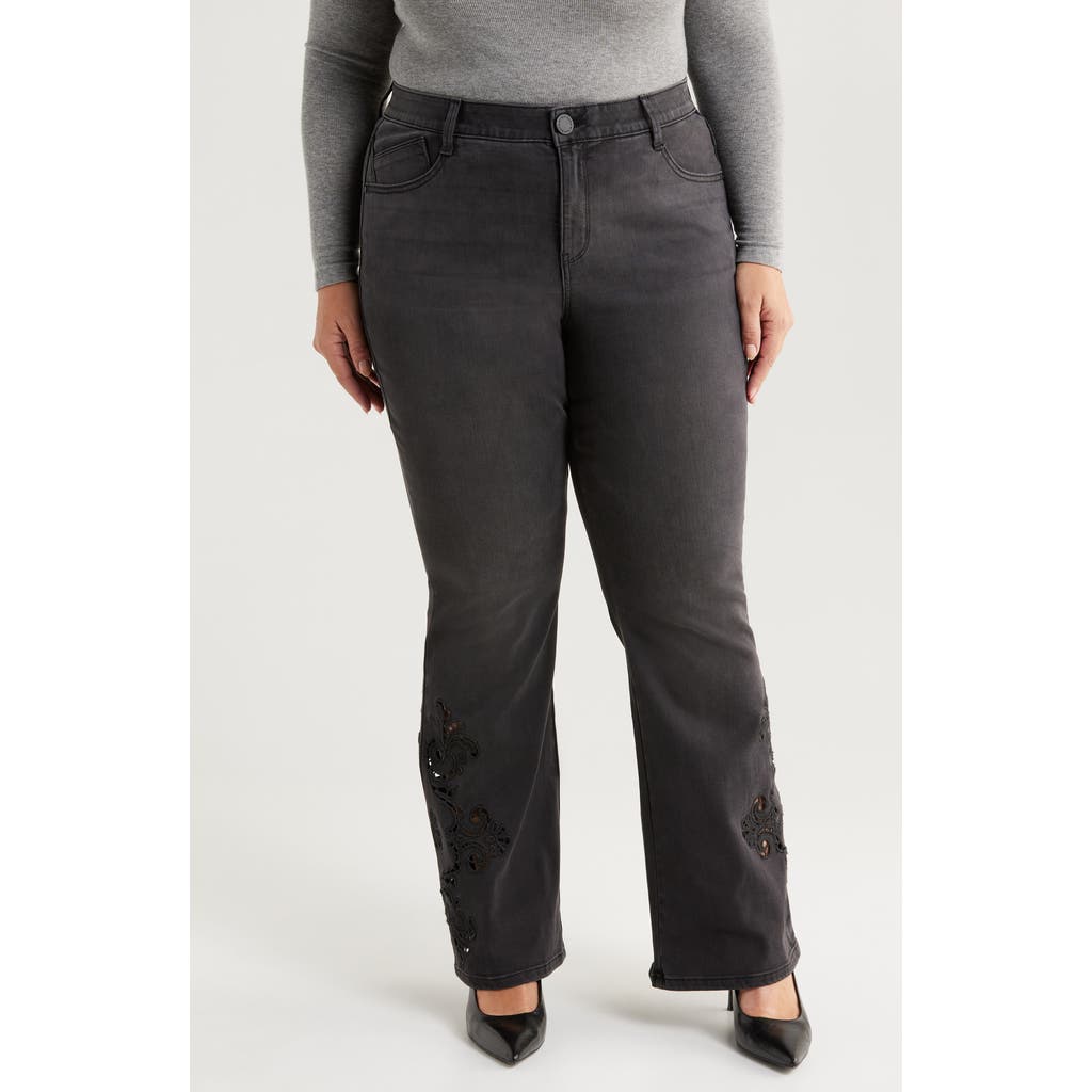 Wit & Wisdom 'ab'solution Out There High Waist Flare Leg Jeans In Black