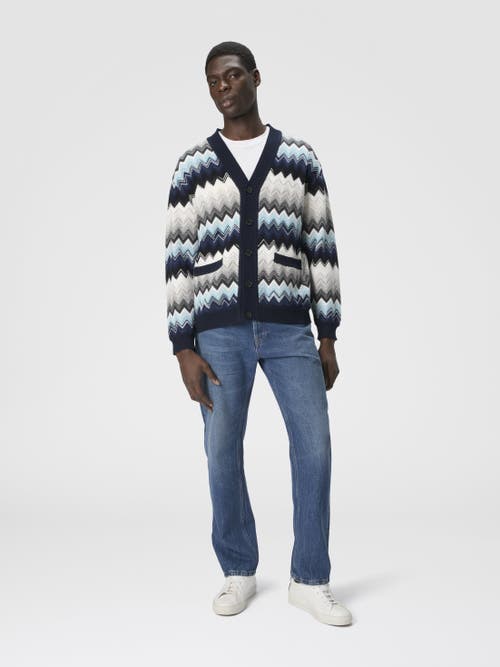 Missoni The Cardigan In Wool And Cotton With Zigzag In Multi