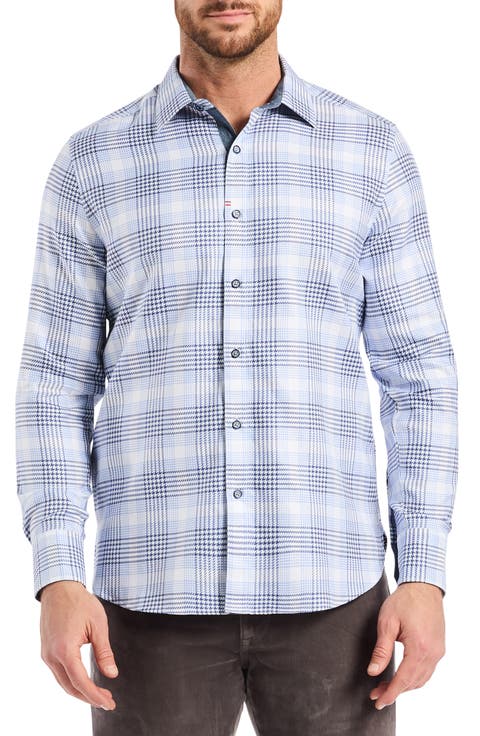 Delford Plaid Cotton Button-Up Shirt
