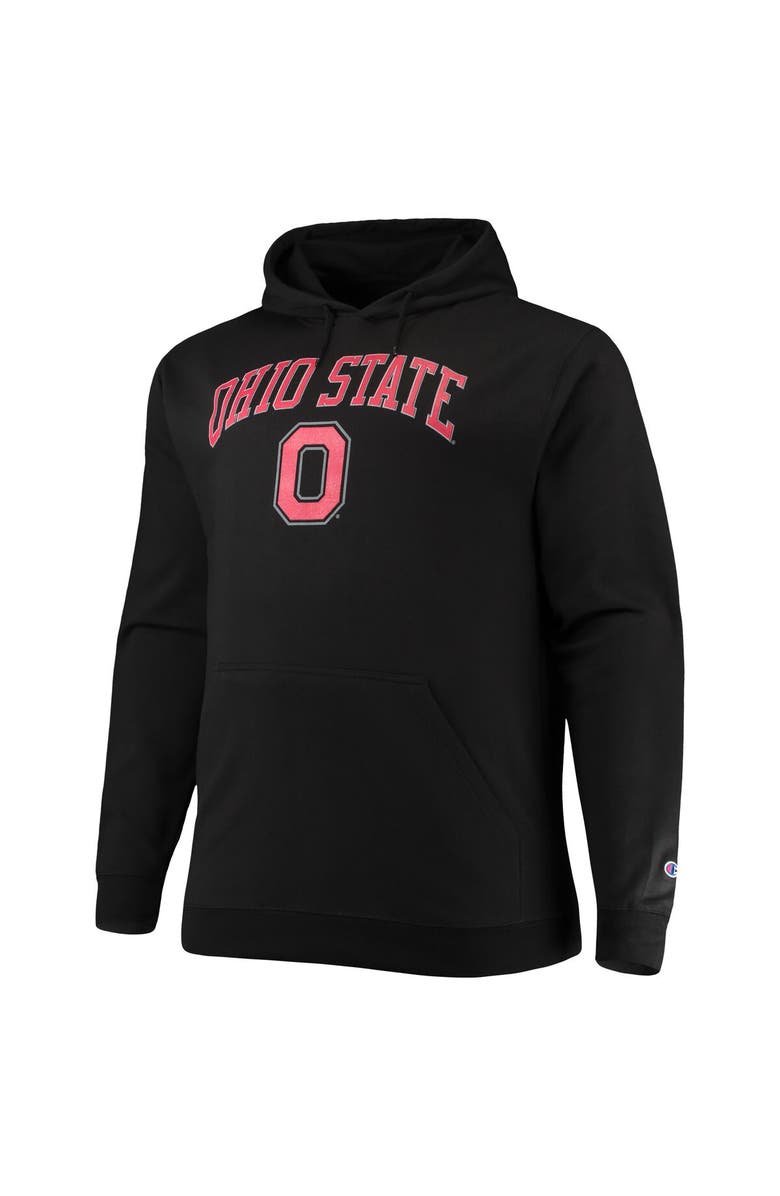 Champion Men's Champion Black Ohio State Buckeyes Big & Tall Arch Over Logo Powerblend Pullover Hoodie, Alternate, color, 