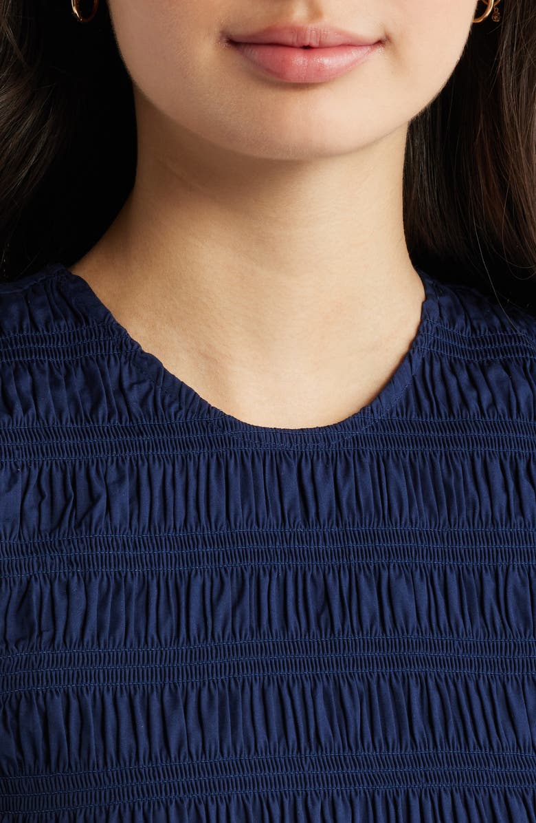 Madewell The Melody Smocked Minidress, Alternate, color, Midnight Navy