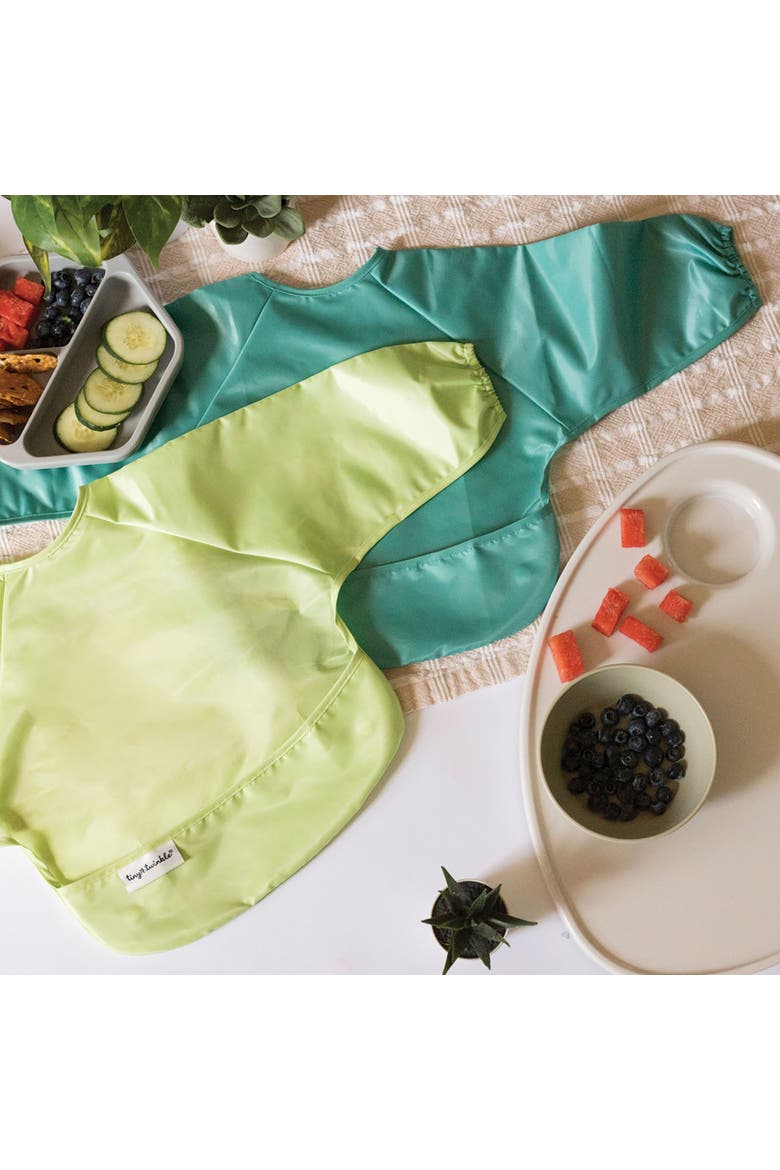 Mess-Proof/Waterproof 2-Pack Long-Sleeve Bib, Alternate, color, Rainforest