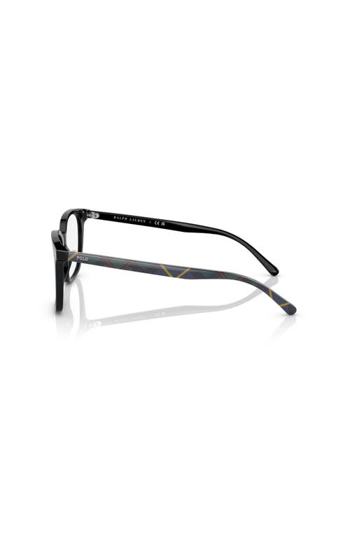 Polo Ralph Lauren 53mm Rectangle Optical Glasses In Black