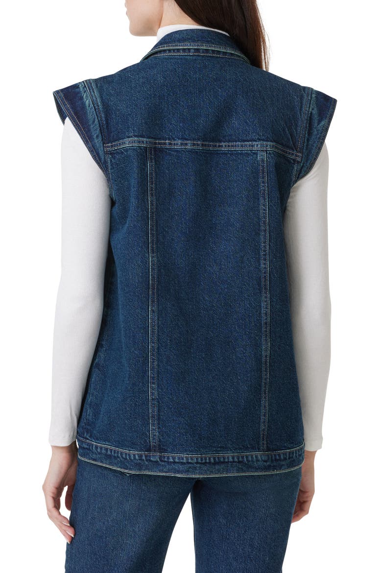 Cap Sleeve Denim Vest, Alternate, color, TIDE