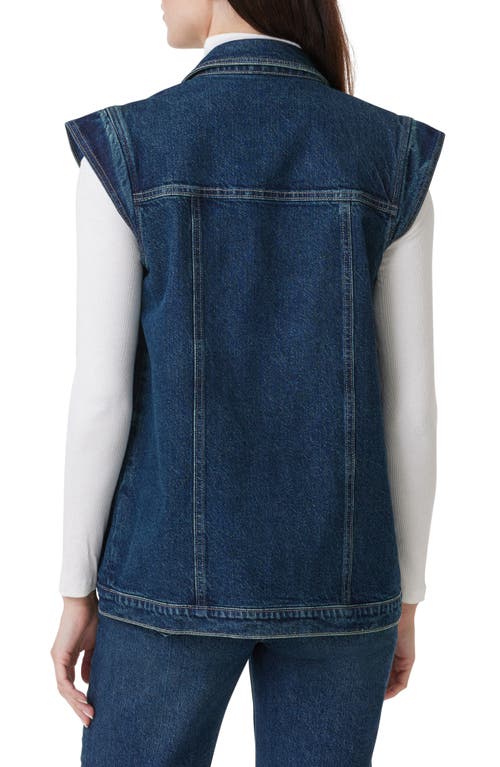 Habitual Cap Sleeve Denim Vest In Tide