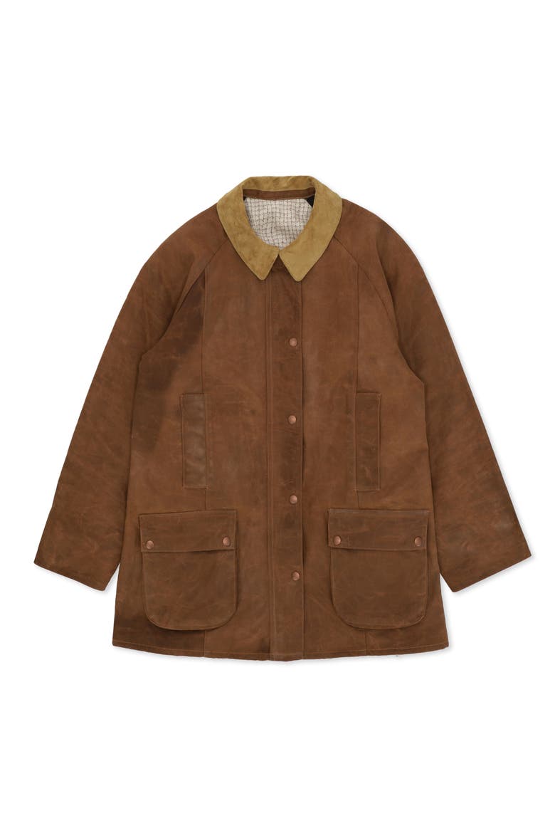 WFloriane Waxed Cotton Jacket, Main, color, Brown