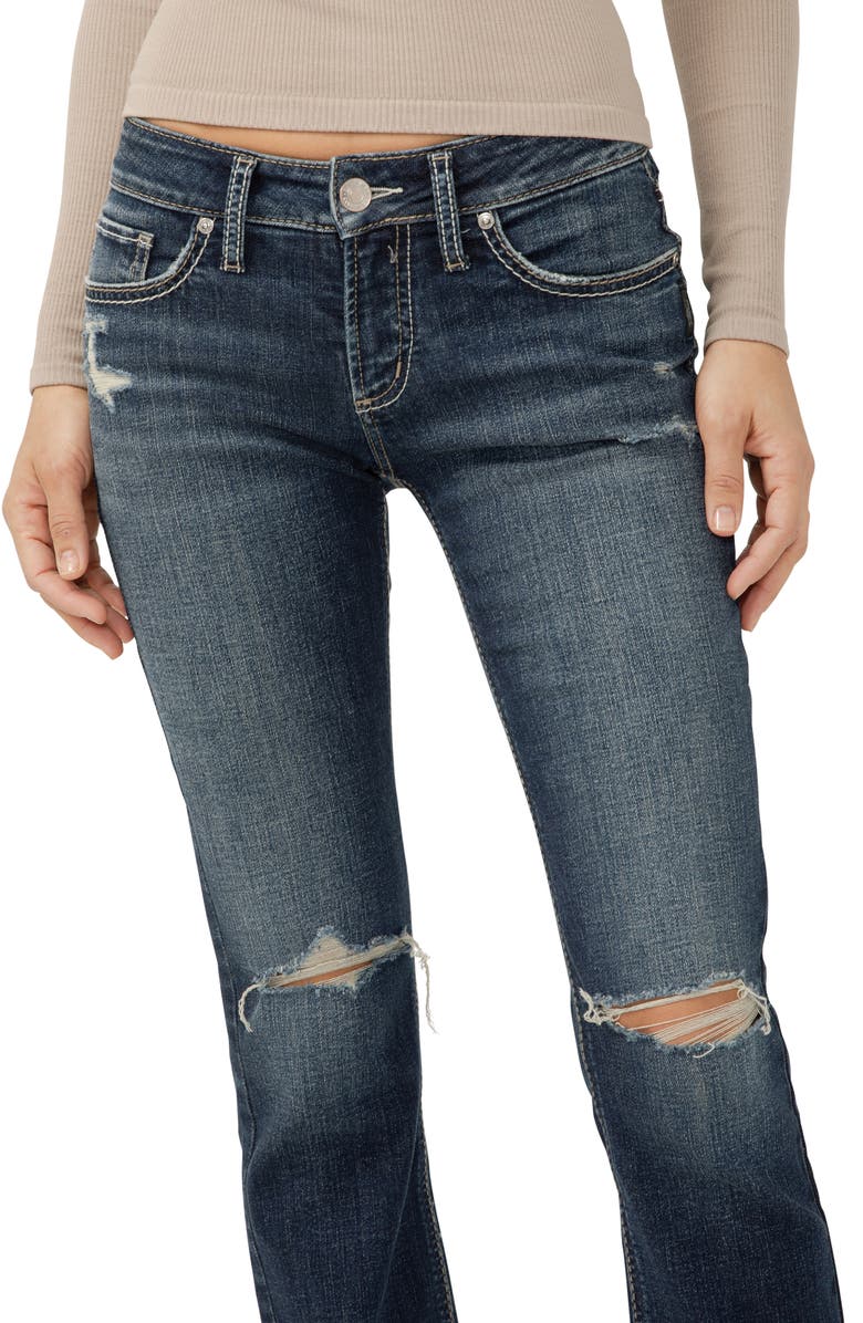 Silver Jeans Co. Britt Ripped Low Rise Slim Straight Leg Jeans, Alternate, color, Bonnie