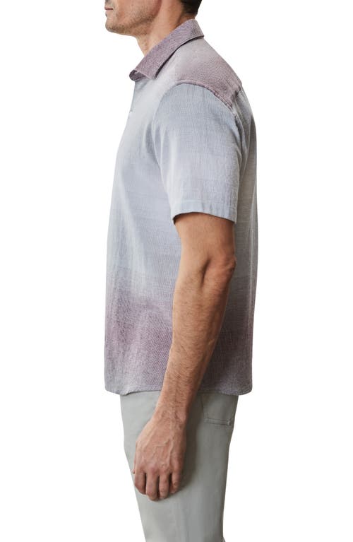 Robert Barakett Tiffin Short Sleeve Woven Button-up Shirt In Purple
