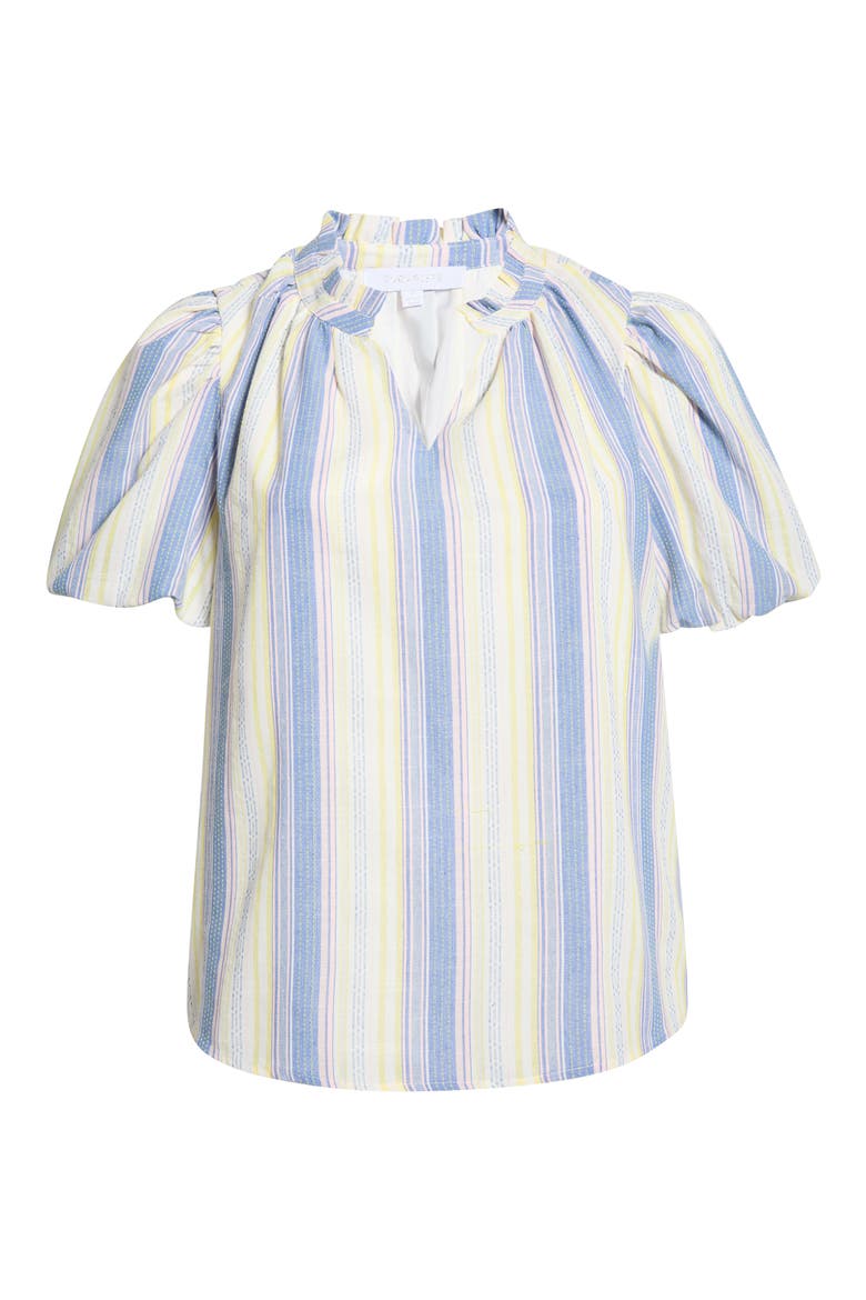 Darian Floral Ruffle Top, Alternate, color, BLUE-MULTI