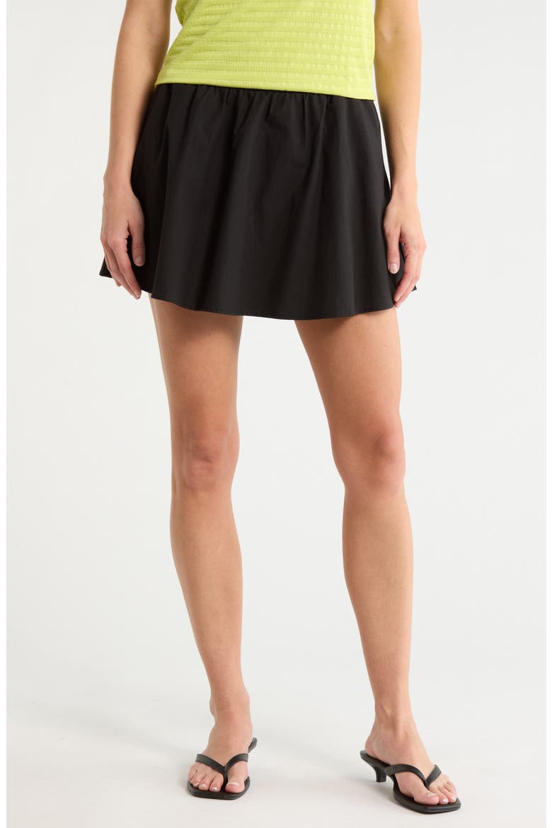 Solid A-Line Skort, Main, color, BLACK