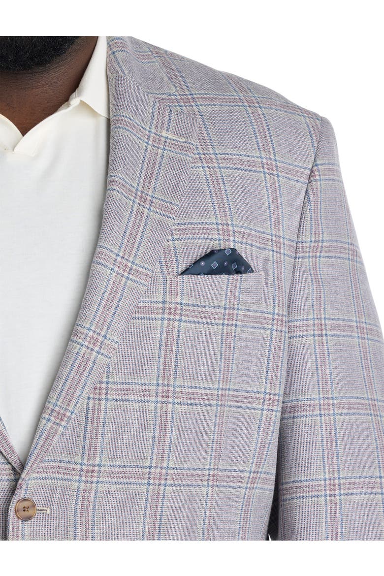 Big & Tall Spring Plaid Sport Coat, Alternate, color, GREY MULTI