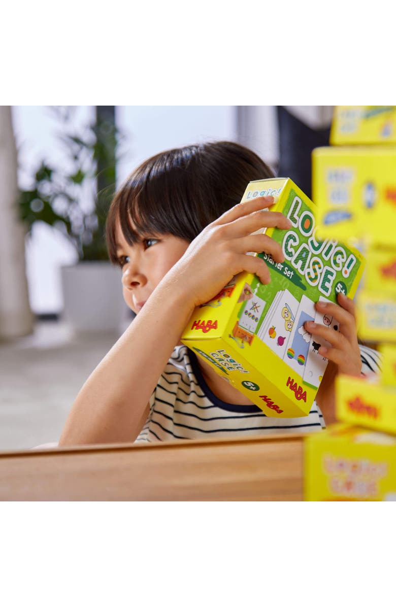 HABA Logic! CASE Brain Games for Kids Starter Set 5+, Brain Teaser Puzzles and Car Games, Mind Puzzles to Develop Critical Thinking for Kids, Alternate, color, Yellow Multi