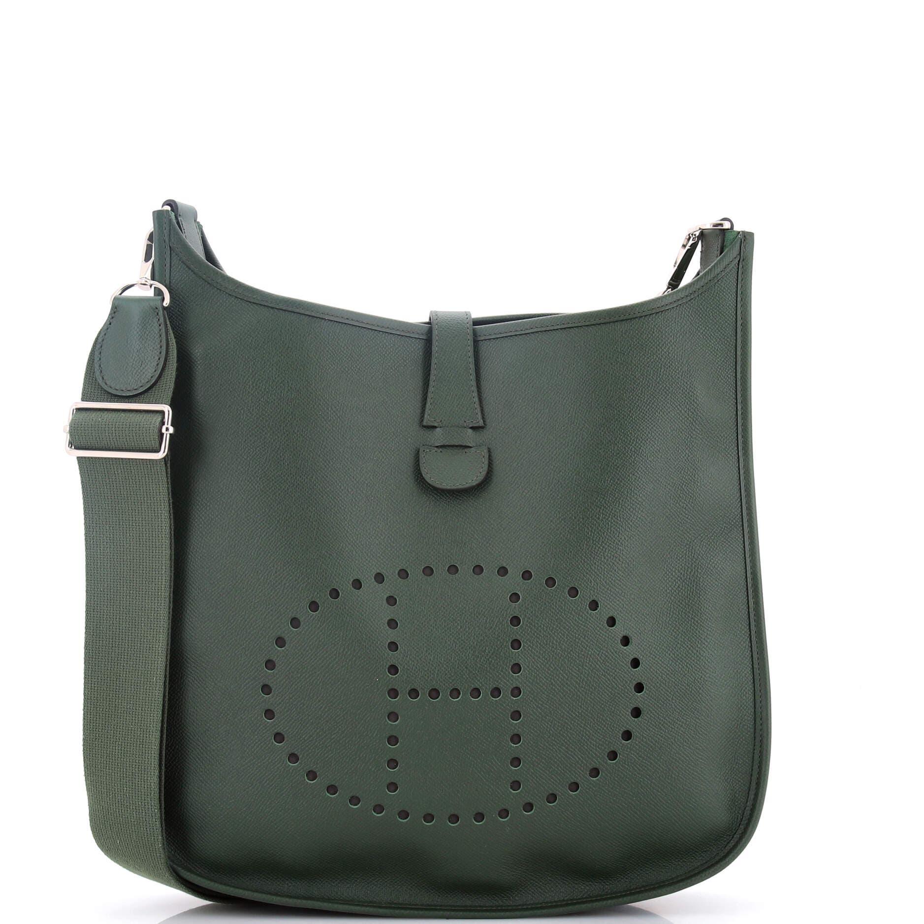 Pre-Owned Hermes Evelyne Bag Gen III Epsom GM, Main, color, Vert Anglais