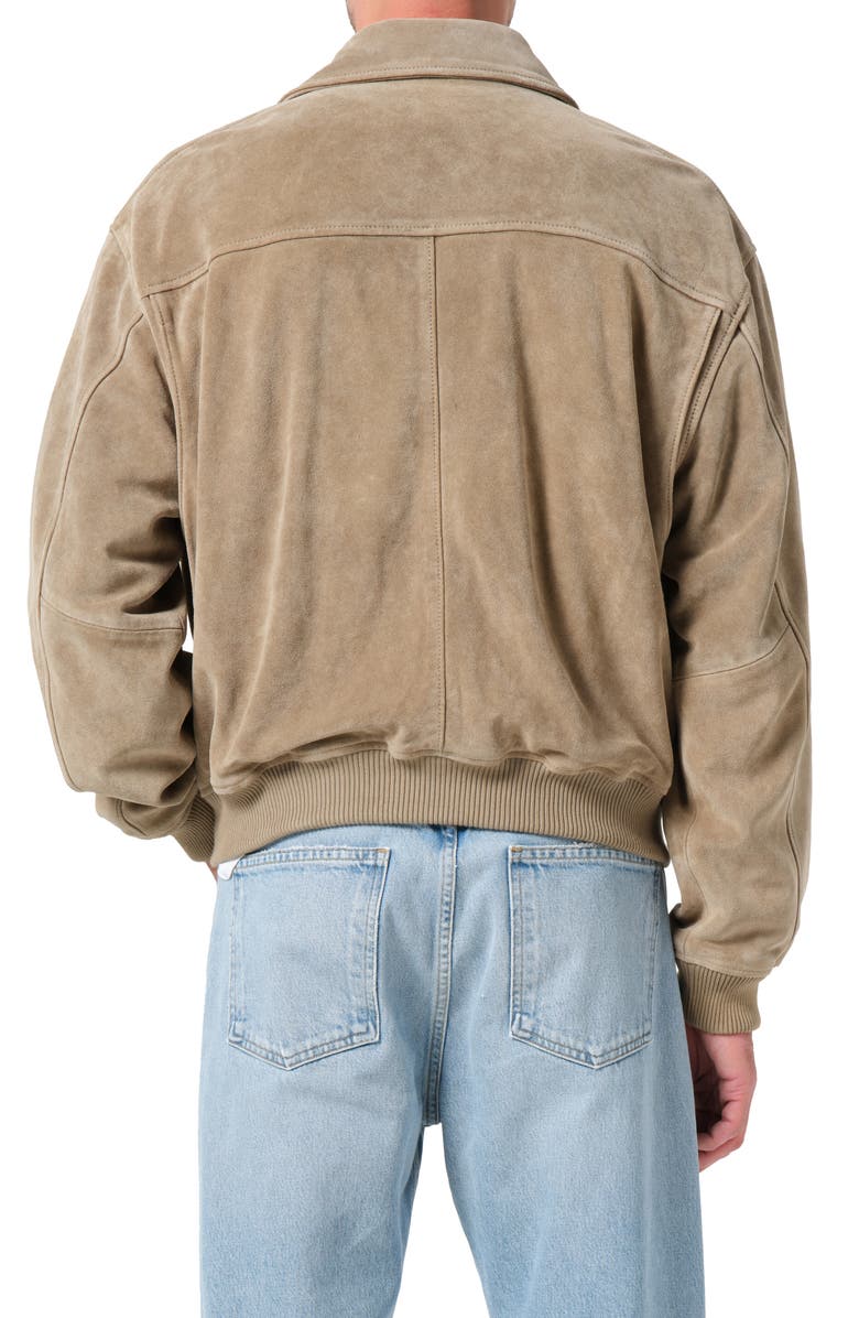 AGOLDE Emil Suede Bomber Jacket, Alternate, color, Arizona M Sand