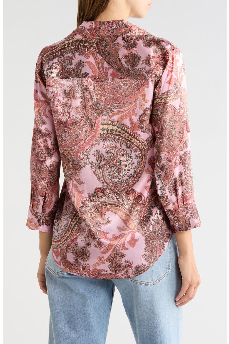 Dani Paisley Silk Button-Up Top, Alternate, color, MAUVE MULTI FRENCH PAISLEY