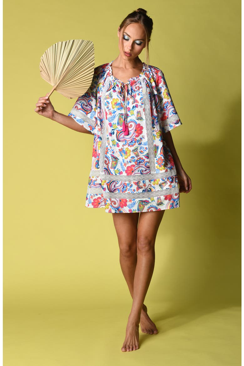 Butterfly High Tunic Cover-Up, Alternate, color, MULTI