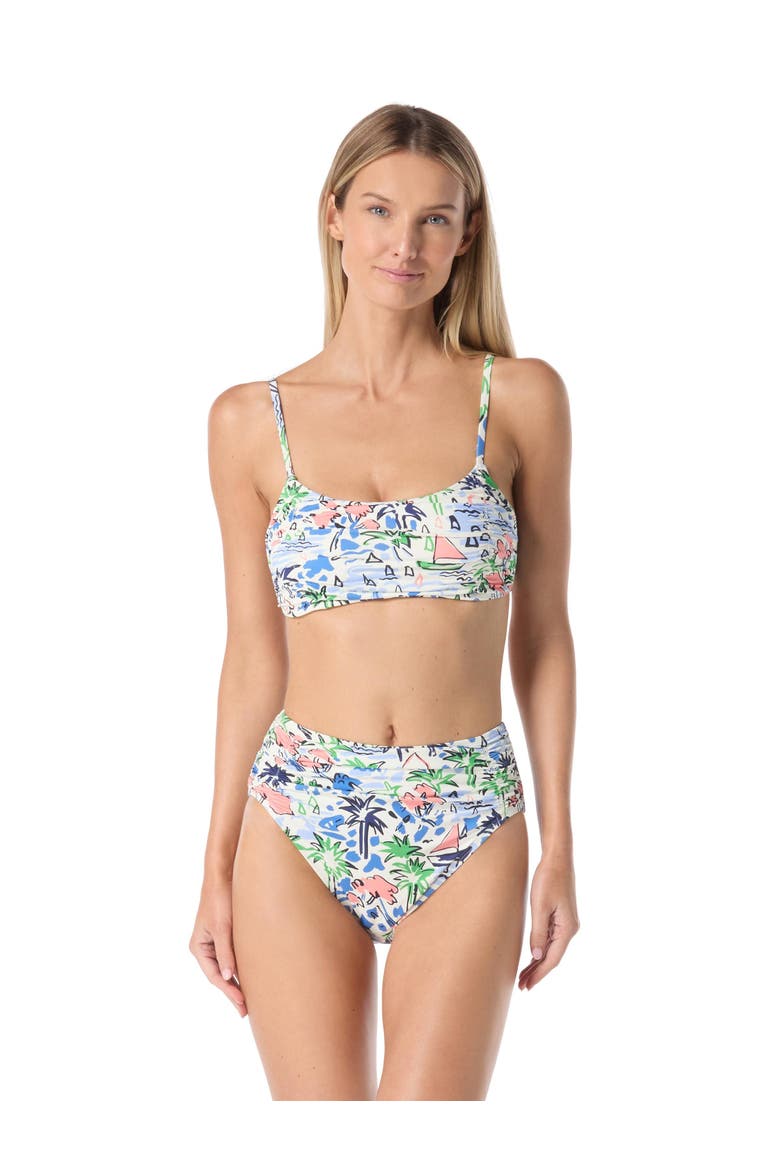 Coastal Town Shirred Bralette Swim Top, Main, color, Multi