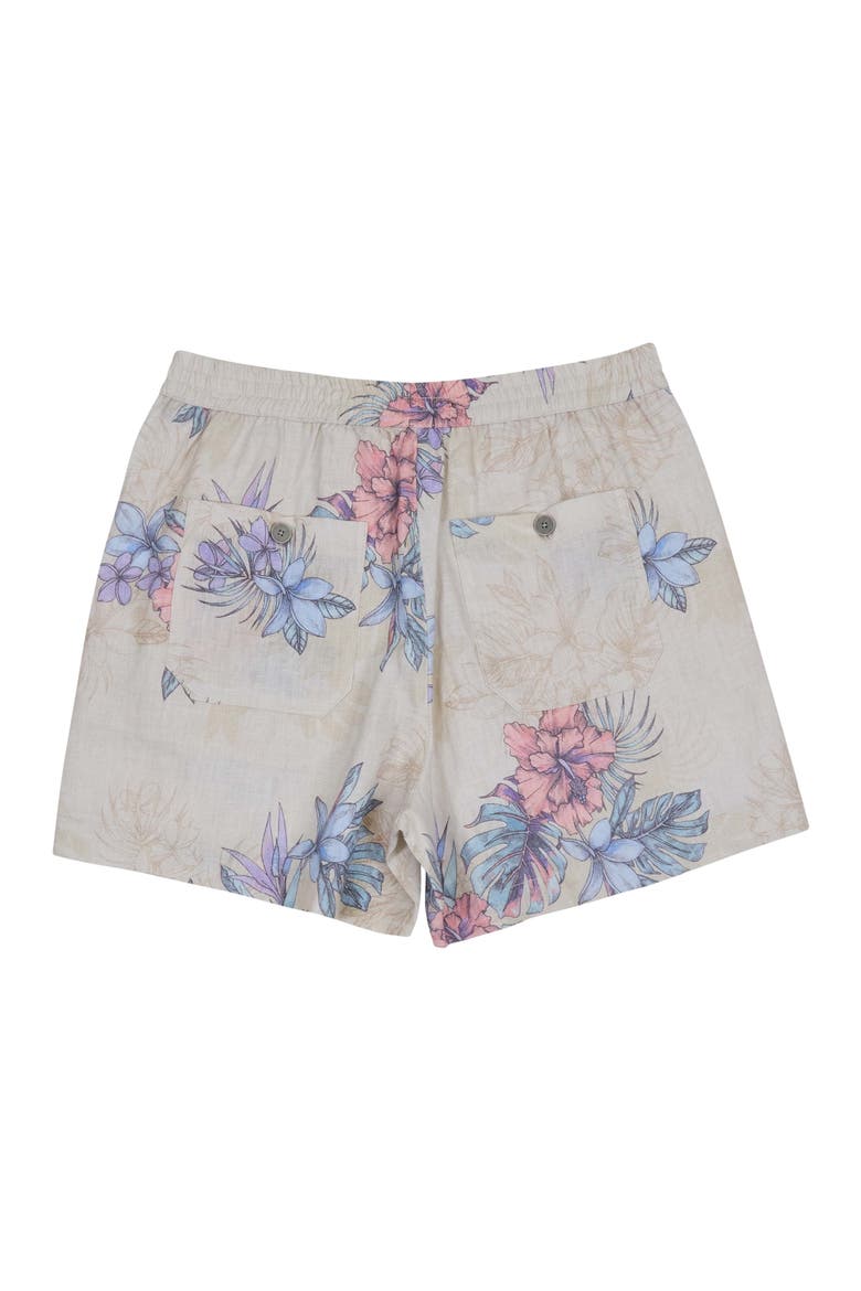 Leanne Womens Drawstring Short, Alternate, color, EXOTIC FLORAL NATURAL
