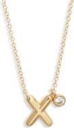 Chelsea28 Goldtone Initial Pendant Necklace