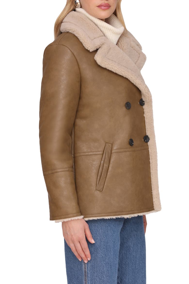 Faux Shearling Coat, Alternate, color, ARTICHOKE