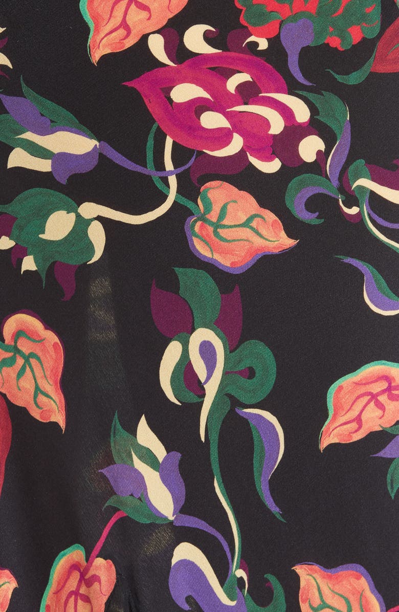 SALONI Daphne Floral Silk Midi Dress, Alternate, color, 