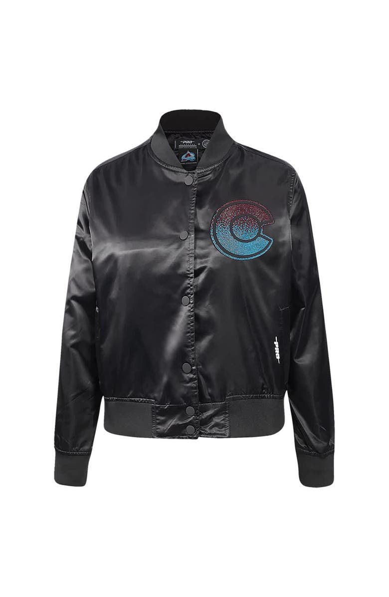 PRO STANDARD Women's Pro Standard Black Colorado Avalanche Rhinestone Jewels Satin Full-Snap Jacket, Alternate, color, Black
