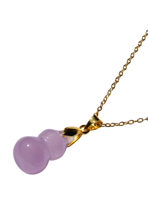 Seree Hulu Jade Stone Pendant Necklace In Purple