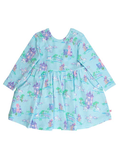 Rufflebutts Knit Long Sleeve Twirl Dress (little Kid)) In Blue