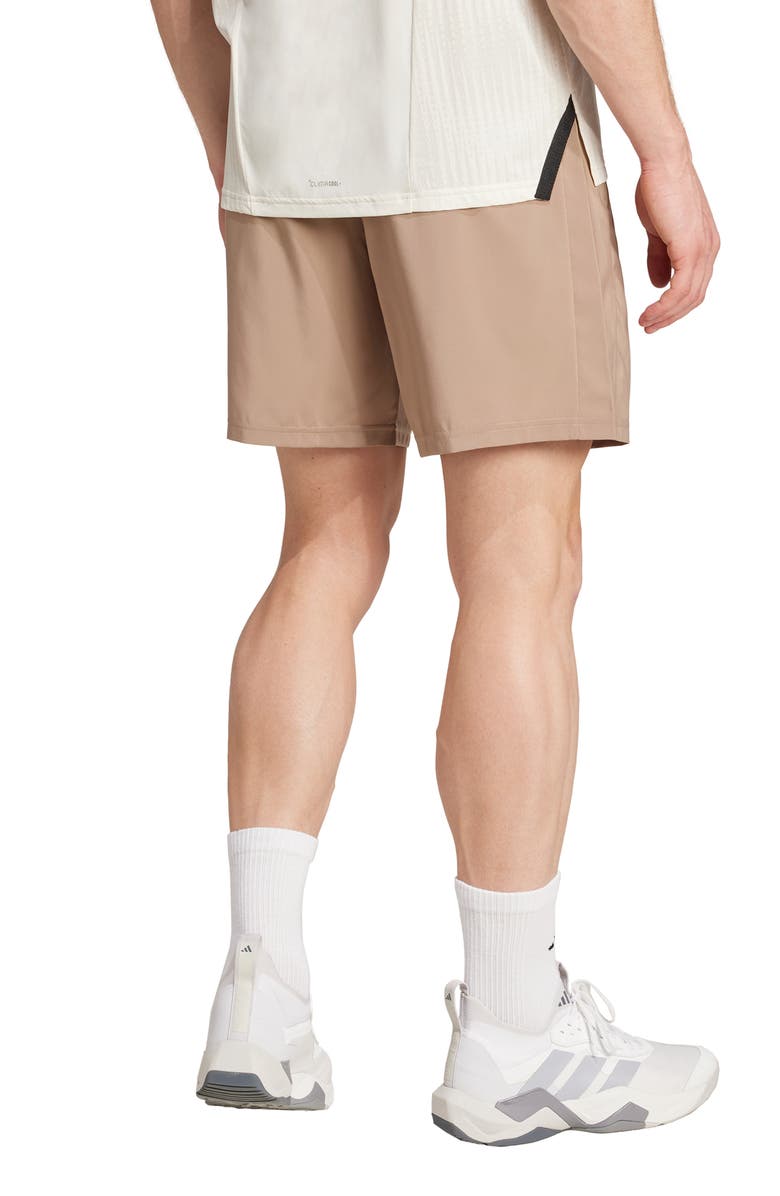 adidas Train Essentials AEROREADY 3-Stripes Training Shorts, Alternate, color, Chalky Brown/ Black