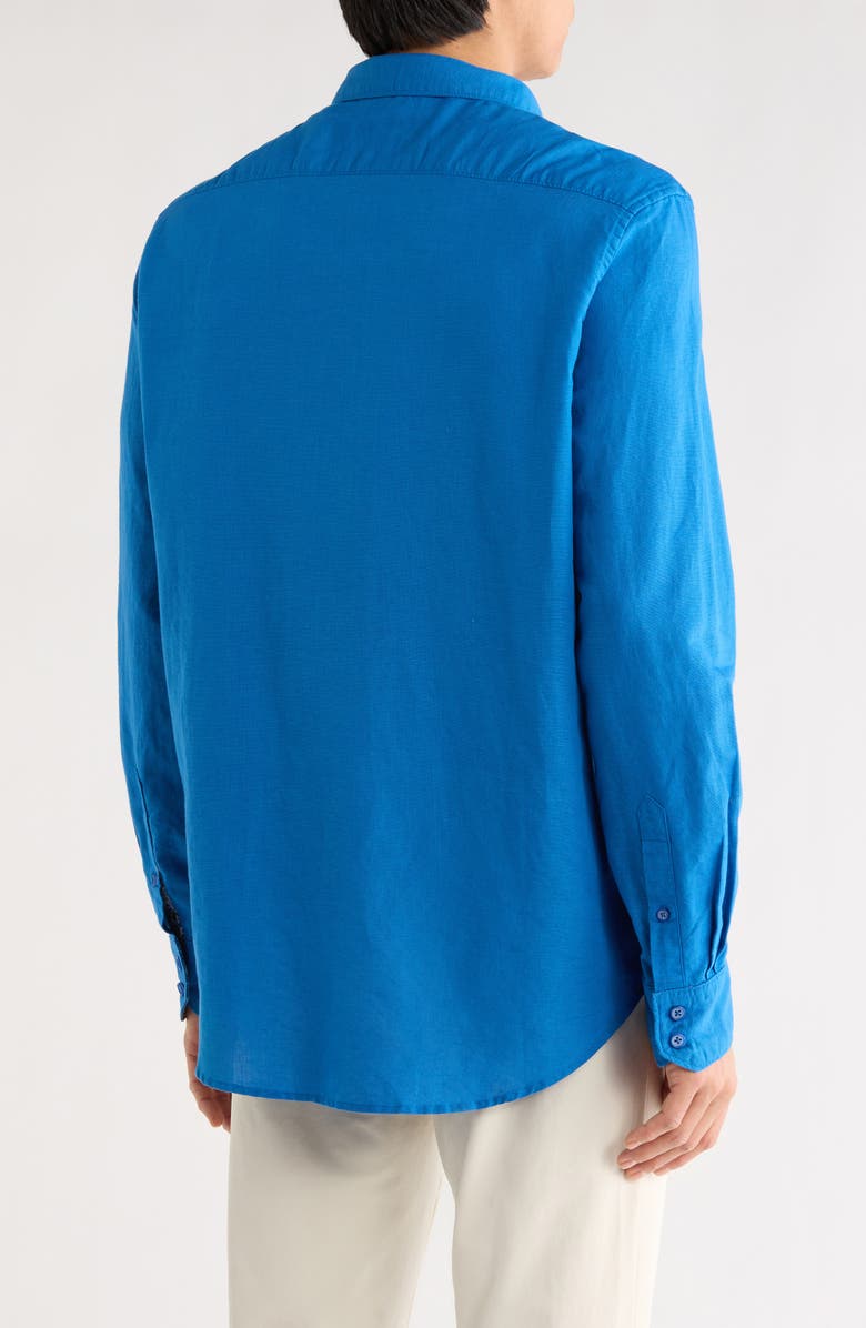 Robert Graham Davis Linen Blend Button Up Shirt, Alternate, color, 