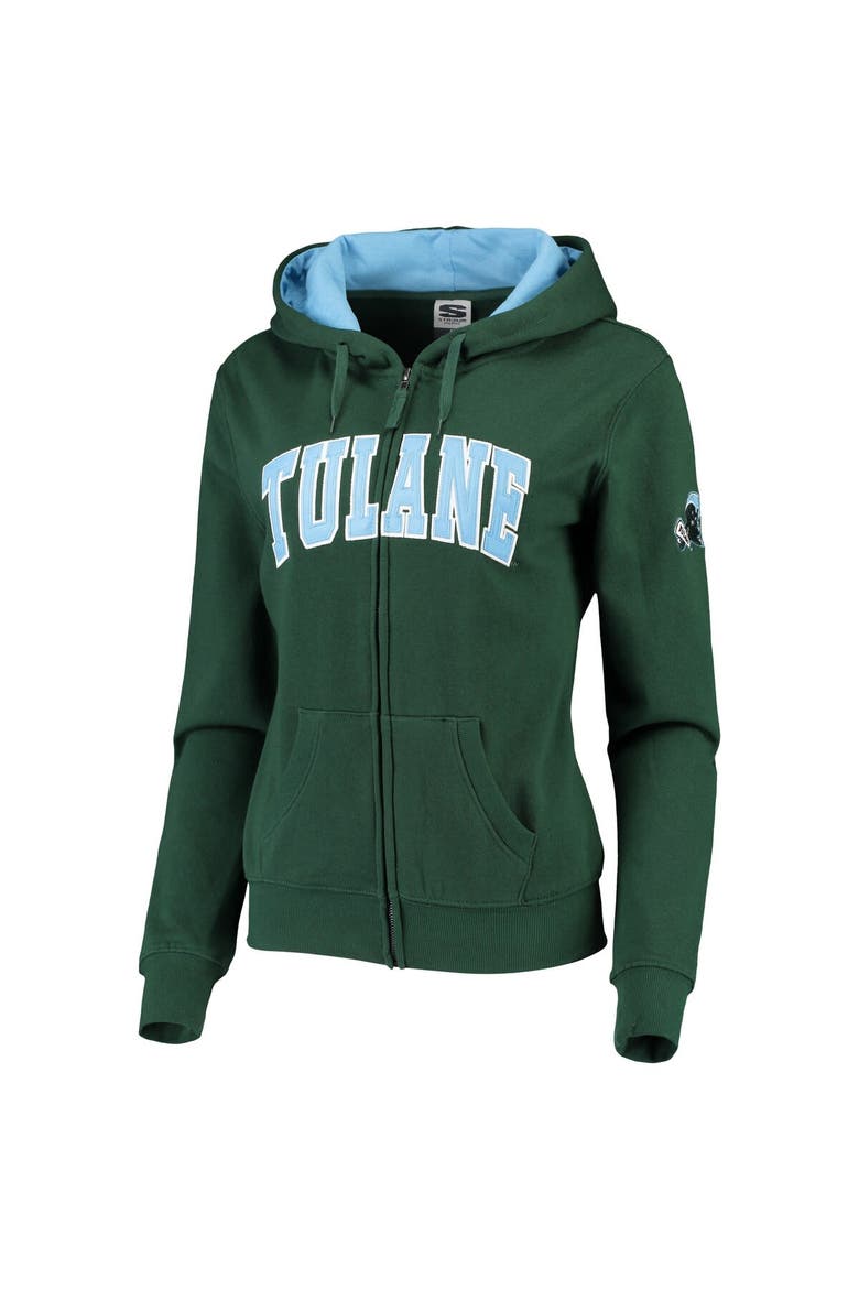 Women's Green Tulane Green Wave Arched Name Full-Zip Hoodie, Alternate, color, Green