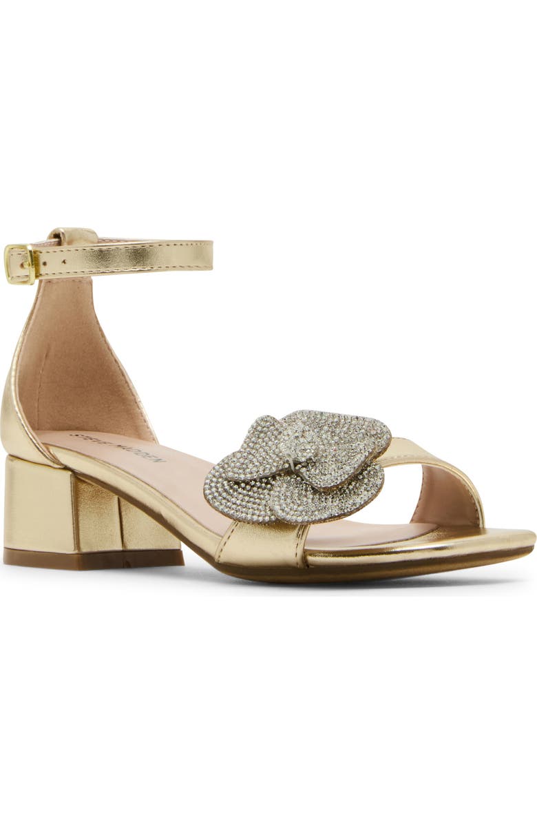Steve Madden Kids' Jkindra Ankle Strap Sandal, Main, color, Gold
