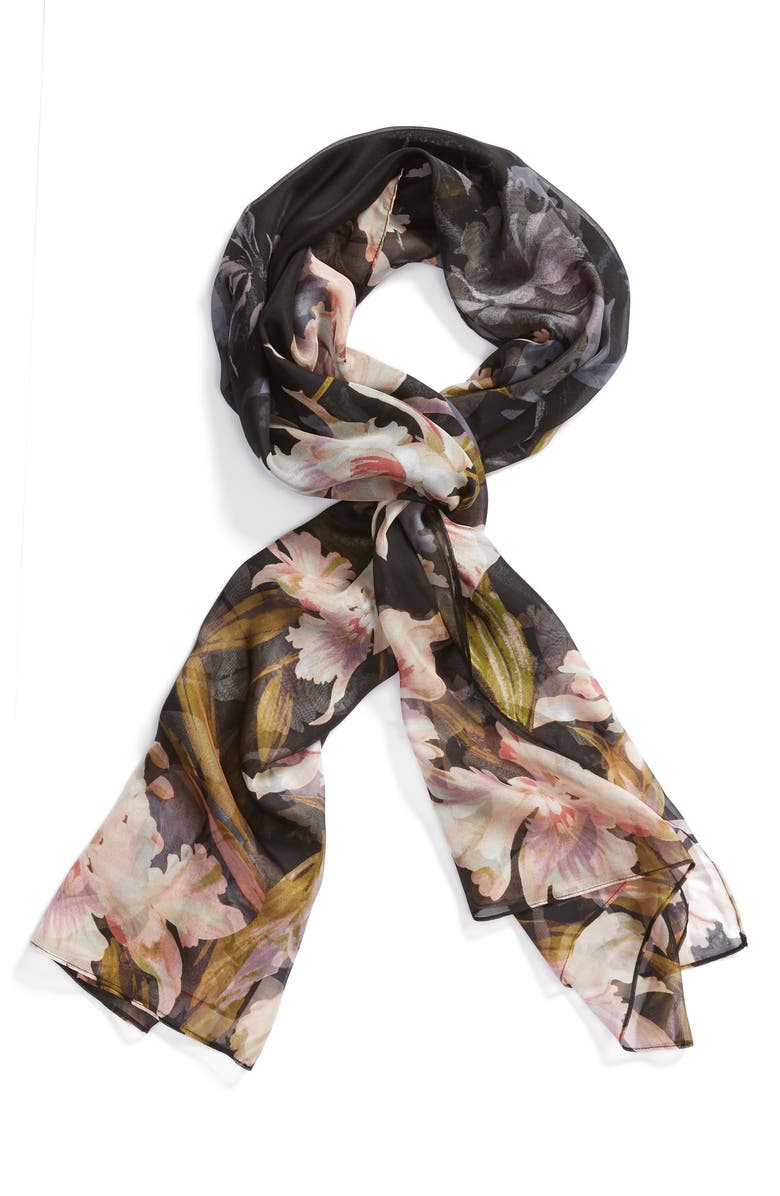 Nordstrom Silk Chiffon Oblong Scarf, Alternate, color,