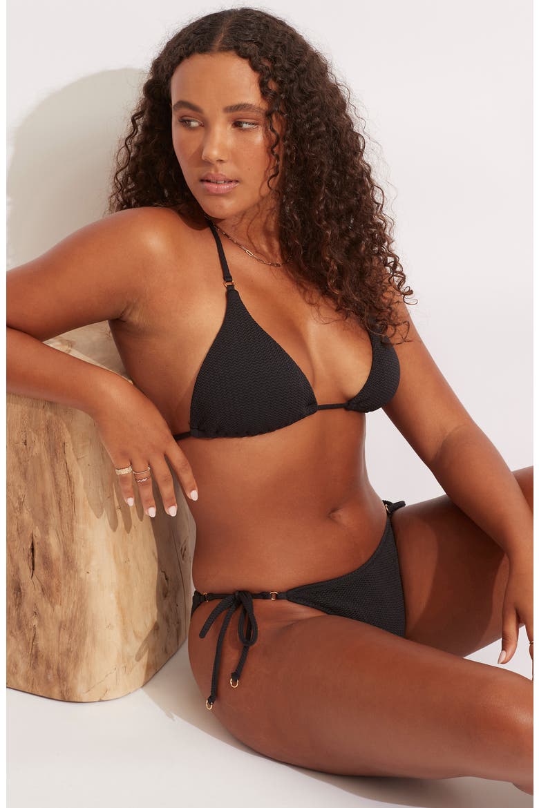 Slide Tri Bikini Top, Alternate, color, BLACK